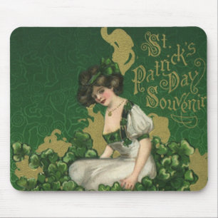 Vintage Souvenir zum St. Patrick's Day, irische Ma Mousepad