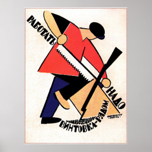 Vintage sowjetische Arbeiter Propaganda Poster
