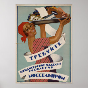 Vintage sowjetische Werbung Poster
