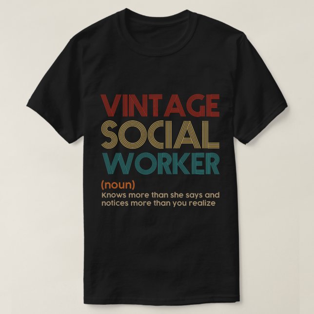 Vintage Sozialarbeiter T-Shirt (Design vorne)