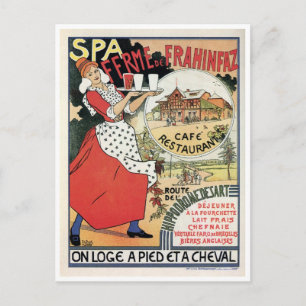 Vintage-Spa-Belgien Café-Restaurant-Werbung Postkarte
