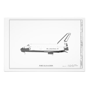 Vintage Space Shuttle Konzept Technische Zeichnung Fotodruck