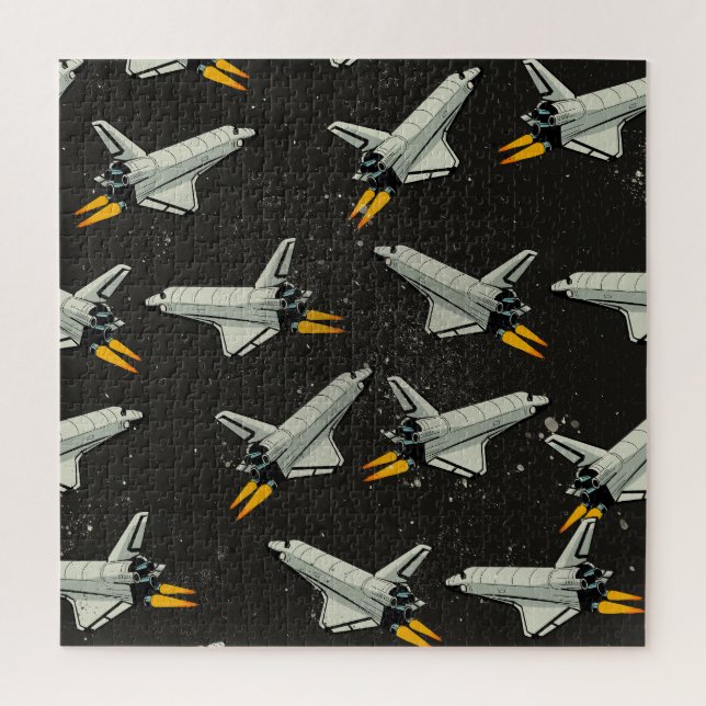 vintage Space-Shuttle-Muster Puzzle (Vertikal)
