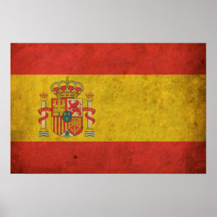 Vintage Spanien-Flagge Poster