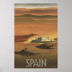 Vintage Spanien Schloss Reiseplakat Coca Segovia Poster