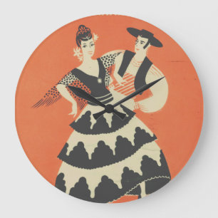 Vintage Spanisch Große Runduhr Große Wanduhr