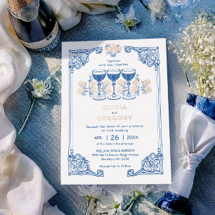 Vintage Sparking Champagnerhochzeit Folieneinladung