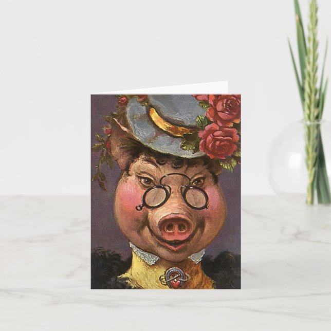 Vintage Spaß-, alberne und lustigeviktorianische Karte (Vorderseite)