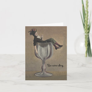 Vintage Spaß-Reise-Anmerkungs-Karten-Dame im Karte