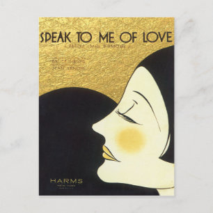 Vintage Speak to Me of Love 1930 Notenblatt-Cover Postkarte