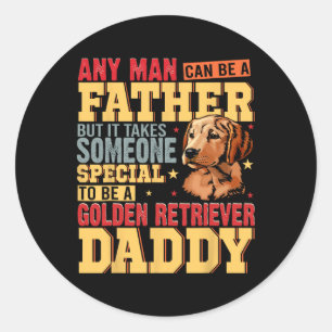 Vintage Special Golden Retriever Daddy Vatertag Runder Aufkleber