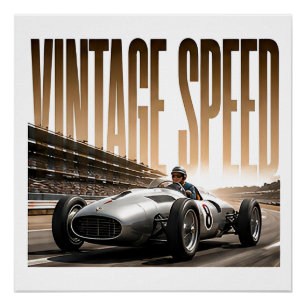 Vintage-Speed-Luxus-Rennsport-Editorial-Grafik Poster