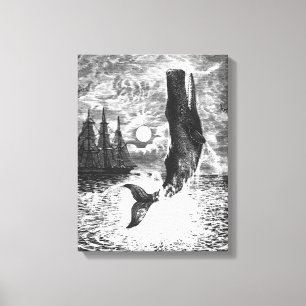 Vintage Spermienwale, Meerestiere Leinwanddruck