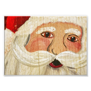 Vintage-Sperrholz-Santa-Foto Fotodruck