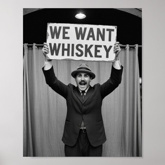 Vintage Sperrzeit Wir Wollte Whiskey Poster (Vorne)