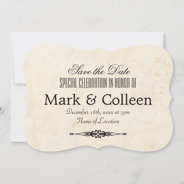 Vintage Spezielle Feiertage Variation 2 Save The Date (Vorderseite)