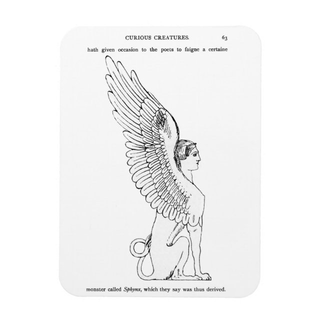 Vintage Sphinx-Abbildung Magnet (Vertikal)
