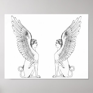 Vintage Sphinx-Illustration Poster