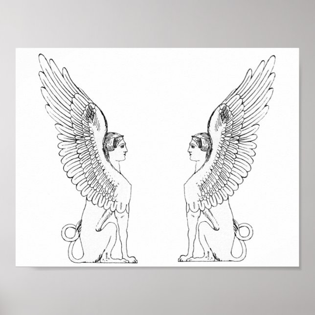 Vintage Sphinx-Illustration Poster (Vorne)