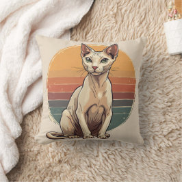 Vintage Sphynx Cat Mom Retro Art Kissen