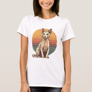 Vintage Sphynx-Katzenmutter Retro-Kunst T-Shirt