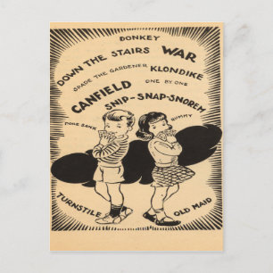 Vintage Spiele Postkarte