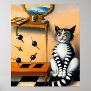 VINTAGE SPIELEREI-KATZENKUNST   Whimsical KATZENLi Poster