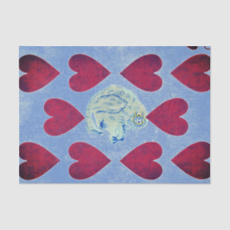 VINTAGE-SPIELKARTENBILD ROTES HERZ Tissue-Papier Seidenpapier