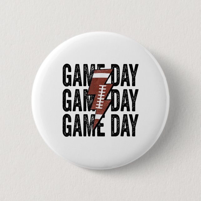Vintage Spieltag Football Blitz Funny Team  Button (Vorderseite)