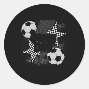 Vintage Spieltag Fußball Blitz Funny Team  Runder Aufkleber