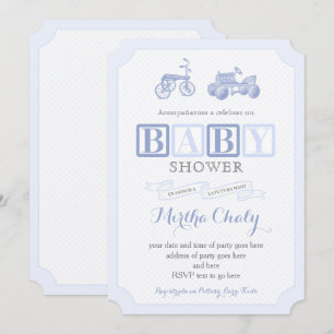 Vintage-Spielzeuge Juguetes Baby-Shower-Karten auf Einladung