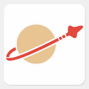 Vintage-Spielzeugstein-Weltraum-Astronaut-Symbol Quadratischer Aufkleber