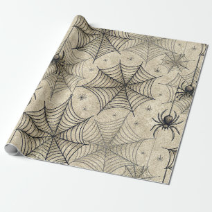 Vintage-Spinnen und -Netze Halloween-Muster Geschenkpapier