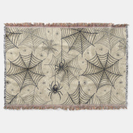 Vintage Spinnen und Weben Halloween-Muster Decke