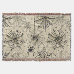 Vintage Spinnen und Weben Halloween-Muster Decke
