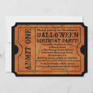 Vintage-Spinnennetz-Halloween-Geburtstagsfeier Einladung