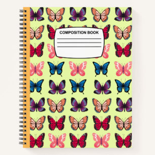 Vintage Spiralschmetterlingsbildung Notizbuch