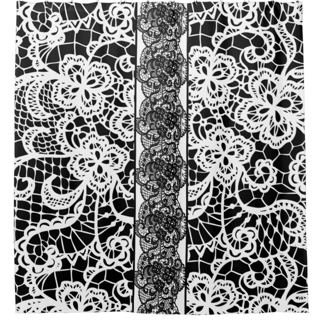 Vintage Spitze Duschvorhang (Vorderseite)