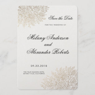 Vintage Spitze Eleganter Goldschmied Save the Date
