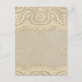 Vintage Spitze Gelbe Doily Postkarte