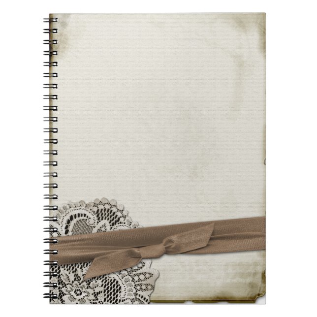 Vintage Spitze-gewundenes Notizbuch Notizblock (Vorderseite)