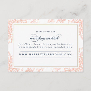 VINTAGE SPITZE-HOCHZEITS-Websitekarte Begleitkarte