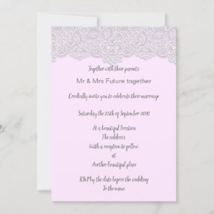 Vintage-Spitze hübsche rosa elegante Hochzeit Einladung