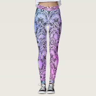 Vintage Spitze in Lila und rosa mit Hinweisen von Leggings