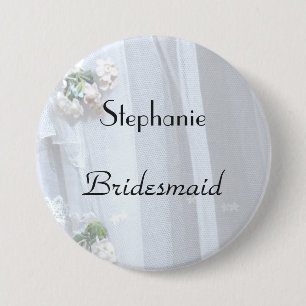 Vintage Spitze, Name, Bridesmaid Button-Button Button