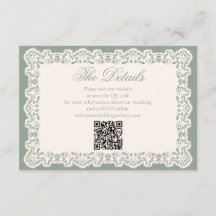 Vintage-Spitze-Sagegrün-Hochzeits-Website-QR-Code