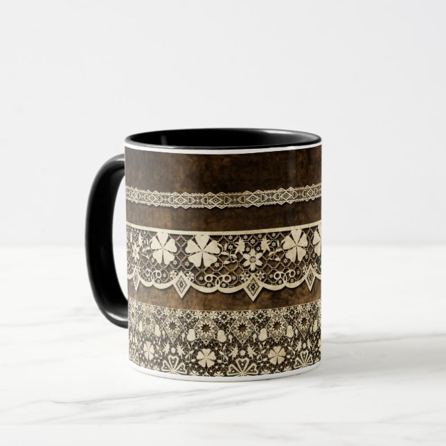 Vintage Spitze Tasse (Vorderseite Links)