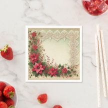 Vintage Spitzen-Floral-Poinsettia-Rahmen-Decoule