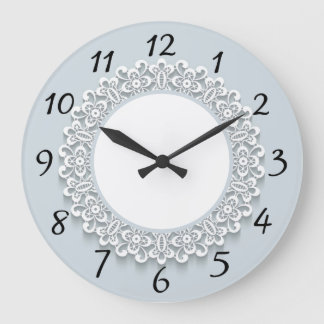 Vintage Spitzen Große blaue graue Uhr