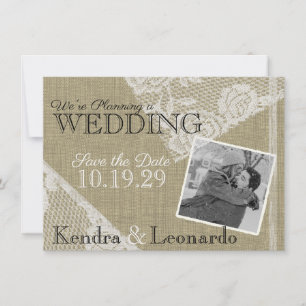 Vintage Spitzen Romantik Save the Date